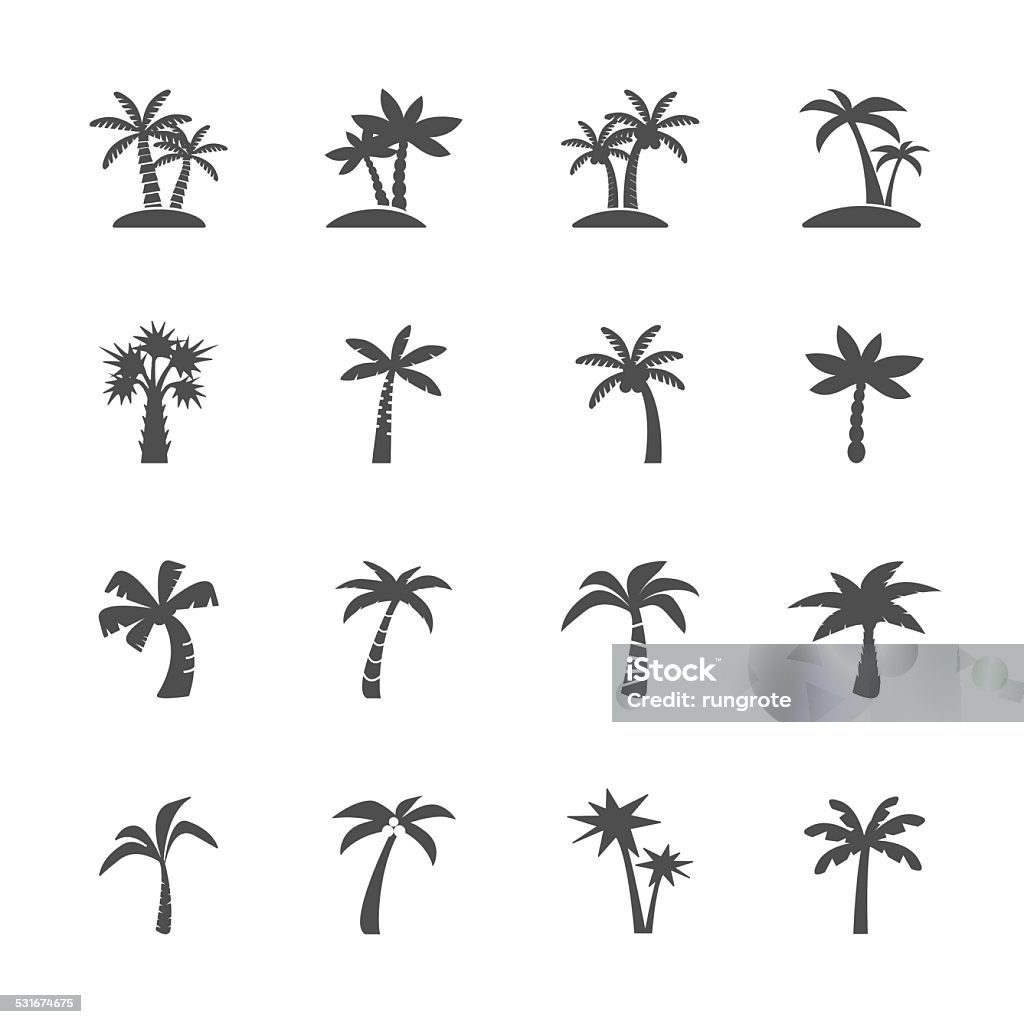coconut tree icon set, vector eps10 coconut tree icon set, vector eps10.. 2015 stock vector
