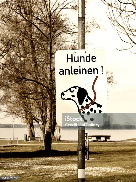 Dog Leash Sign Stock Photo - Download Image Now - 2015, Animal, Bonding