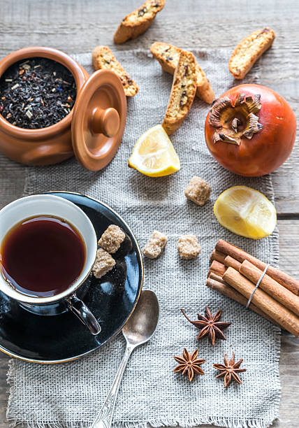 istock Fruit tea with spices and cookies 531676095
