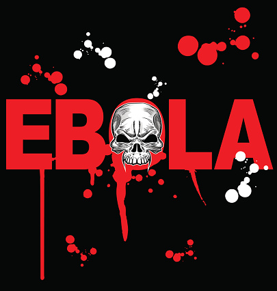 Red Word Ebola on Black and White Background Clipart Images