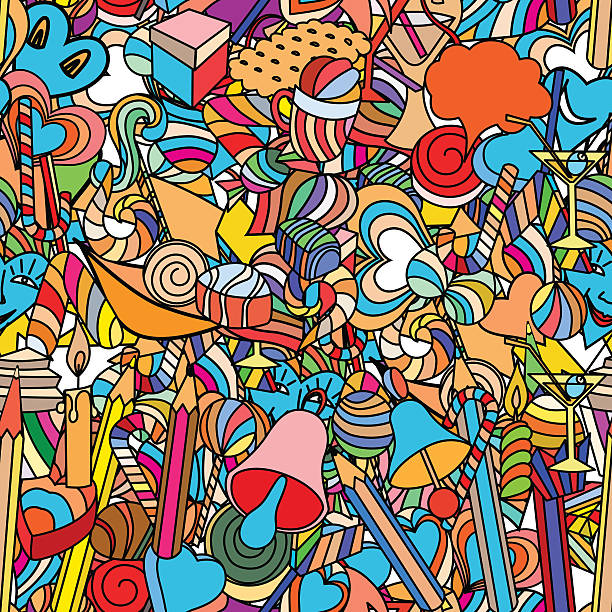 ilustraciones, imágenes clip art, dibujos animados e iconos de stock de amor y dulces. - abstract art painted image surrounding wall