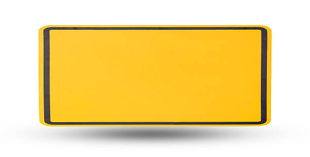 Chained off yellow sign isolated on white background.