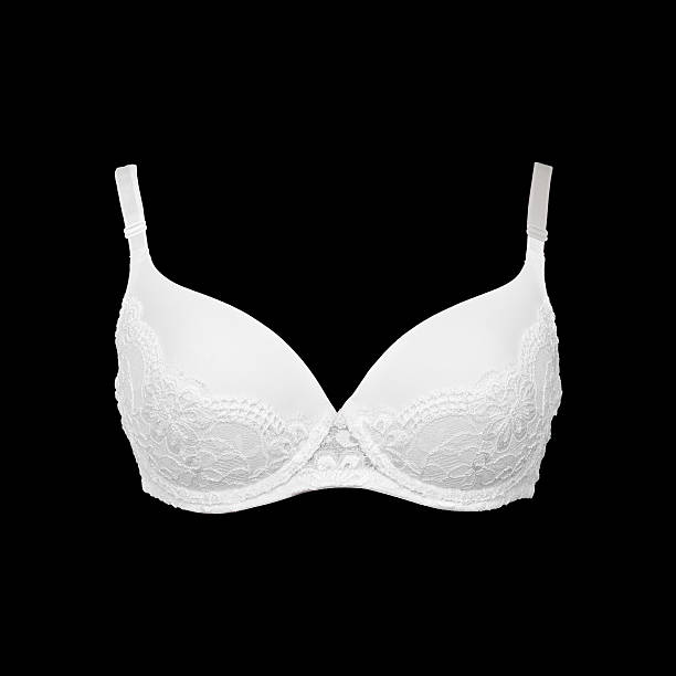 white bra on black  background stock photo