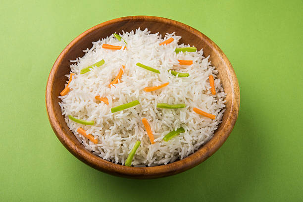 istock cooked white basmati rice with carrot and capsicum toppings 531692538