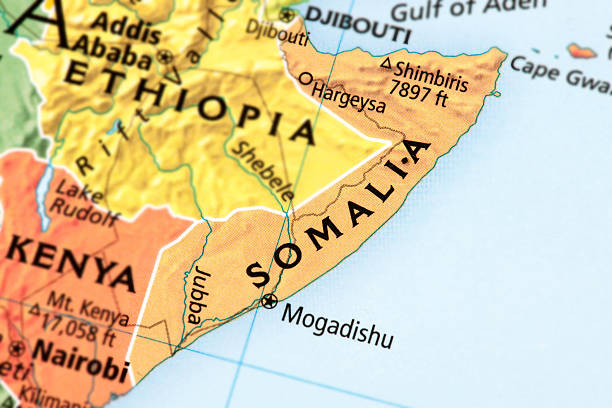 Somalia Map of Somalia. A detail from the World Map. somalia stock pictures, royalty-free photos & images