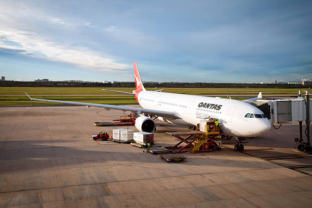 Qantas Airbus A330 'Cairns' Parked at Brisbane International Airport Australia stock photo