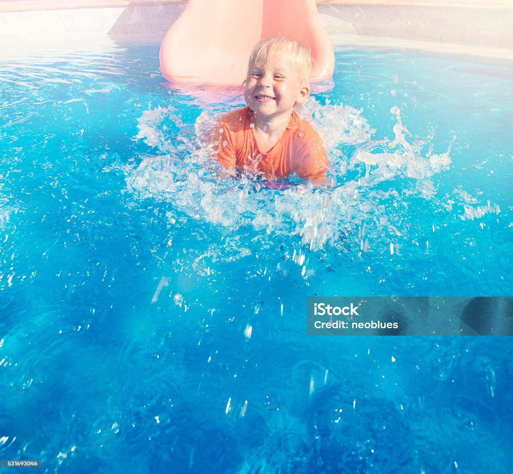 The boy at a water park Child Stock Photo