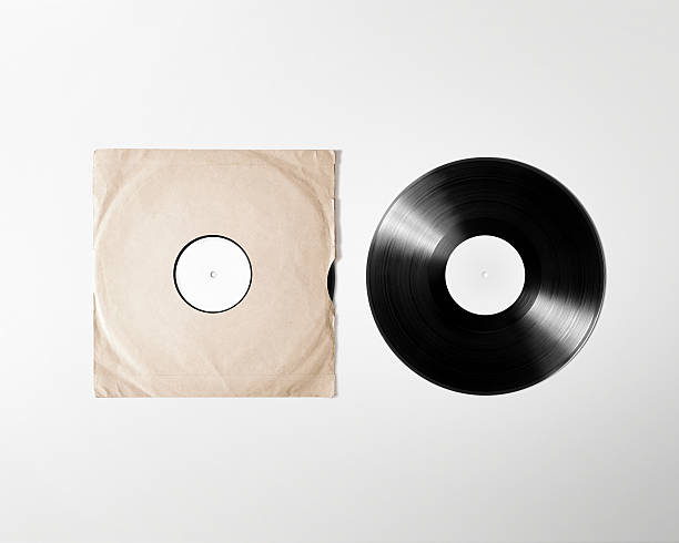 weiße vinyl-album-cover-mockup, isoliert, clipping-pfad - schallplatte hülle stock-fotos und bilder
