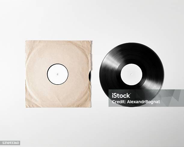 Blank Vinyl Album Cover Sleeve Mockup Isolated Clipping Path Stock Photo - Download Image Now