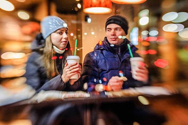 istock Man and women in the cafe 531694229