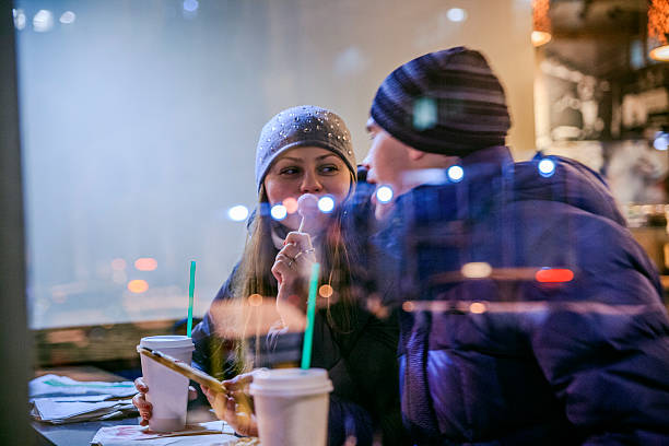 istock Man and women in the cafe 531694237