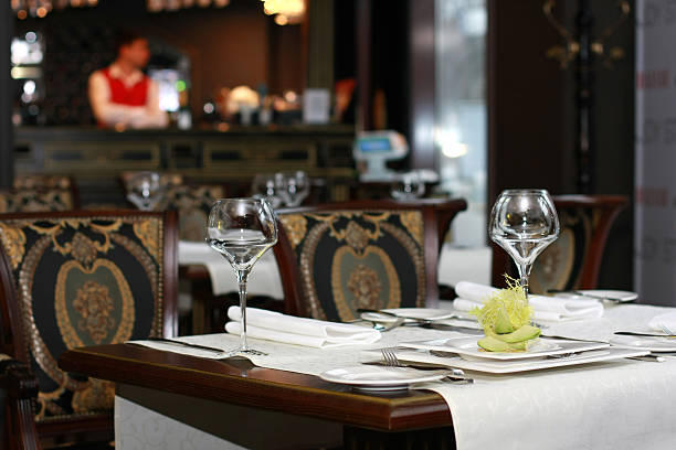 istock Vegetarian creative food in luxurious restaurant interior 531696271