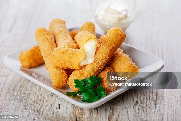 Fried Mozzarella Cheese Sticks Breaded Stock Photo - Download Image Now - Cheese, Stick - Plant Part, Mozzarella