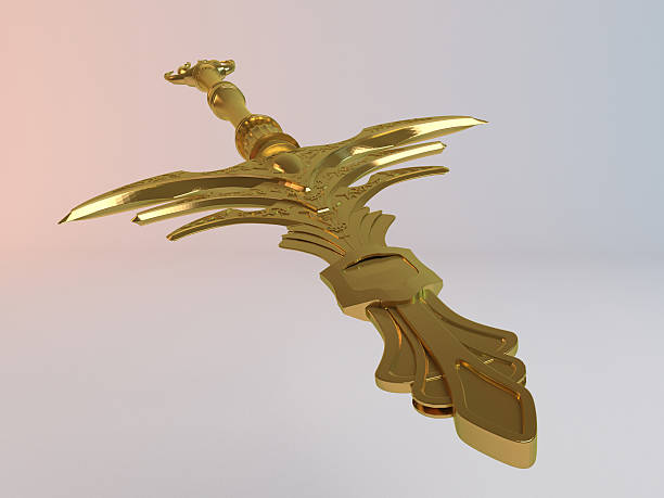 istock Fantasy detailed 3d Golden sword 531697360