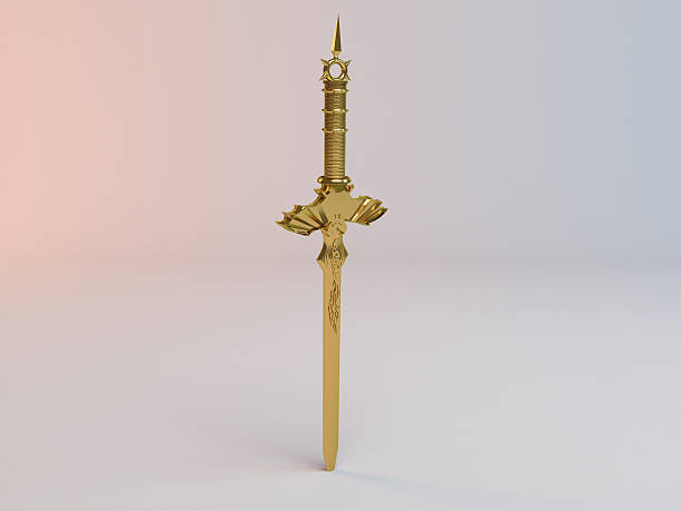 istock Fantasy detailed 3d Golden sword 531697372