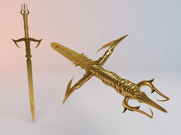 istock Fantasy detailed 3d Golden sword 531697434