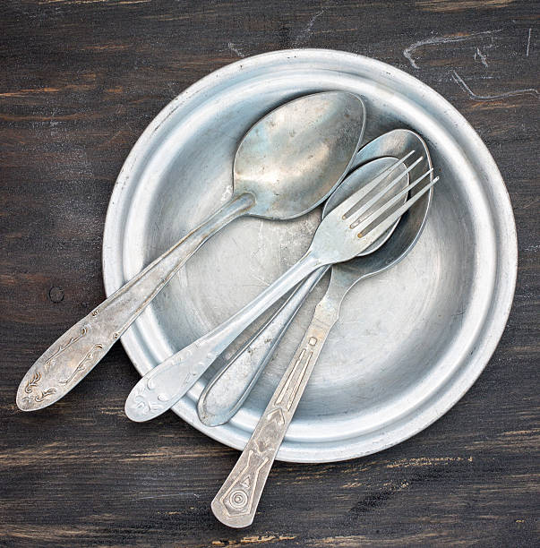 istock Aluminum plate and cutlery, square 531697544