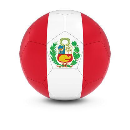 Peru Football - Peruvian Flag on Soccer Ball