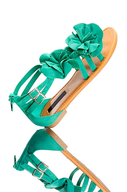 Women's Sandal shoe in Suede stock photo