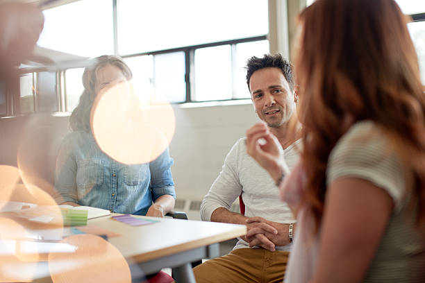 istock Unposed group of creative business people in an open concept 531699154