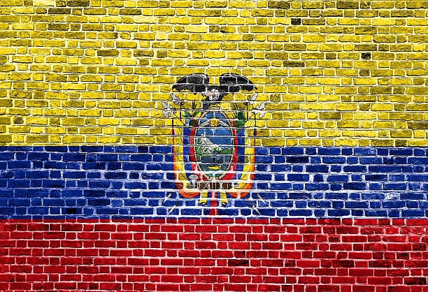 istock Flag of Ecuador painted on brick wall, background texture 531699872