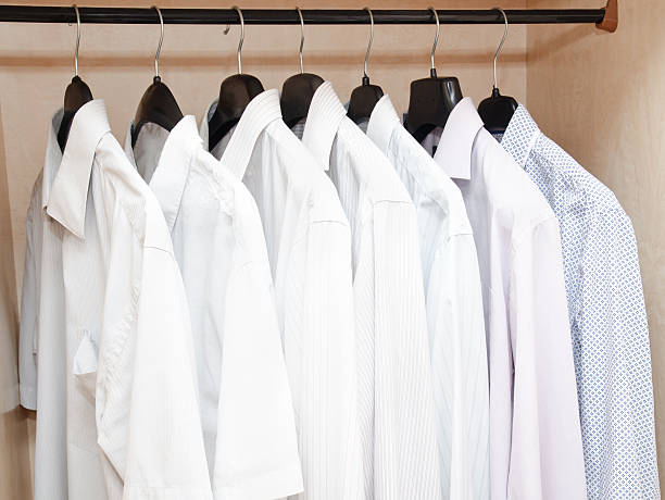 istock Men's shirts on hangers 531700224