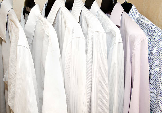istock Men's shirts on hangers 531700258