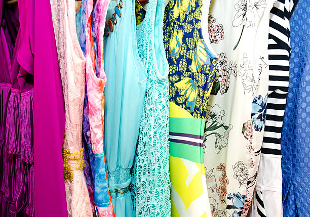 istock Women's dresses on hangers 531700270