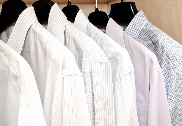 istock Men's shirts on hangers 531700288