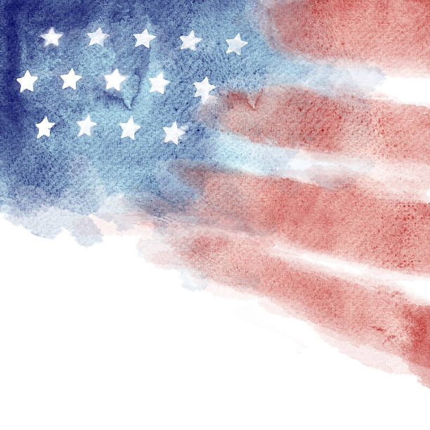 istock Patriotic Red, White, and Blue Watercolor Painted Background 531702264