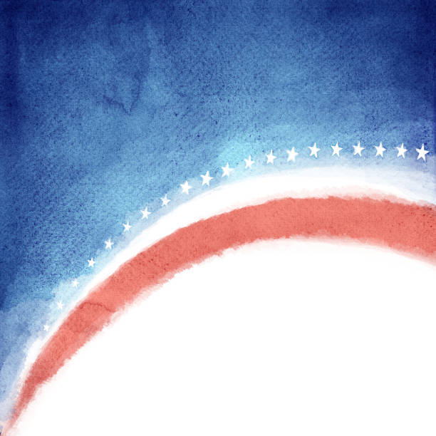 istock Patriotic Red, White, and Blue Watercolor Painted Background 531702782