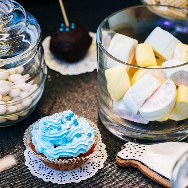 istock Dessert Sweet cupcakes  and marshmallow in Candy Bar On Table 531703460