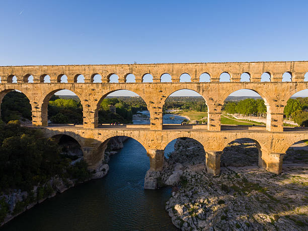 istock Old roman aqueduct aerial view 531704058