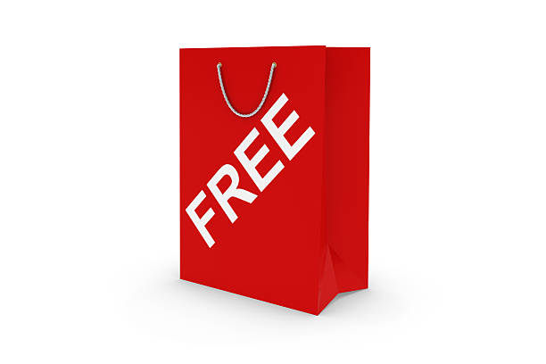istock Red FREE Paper Shopping Bag Isolated on White 531705096