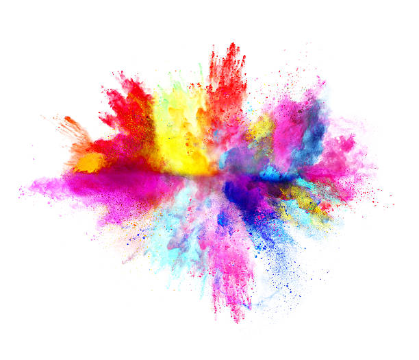 istock Explosion of colored powder on white background 531705672