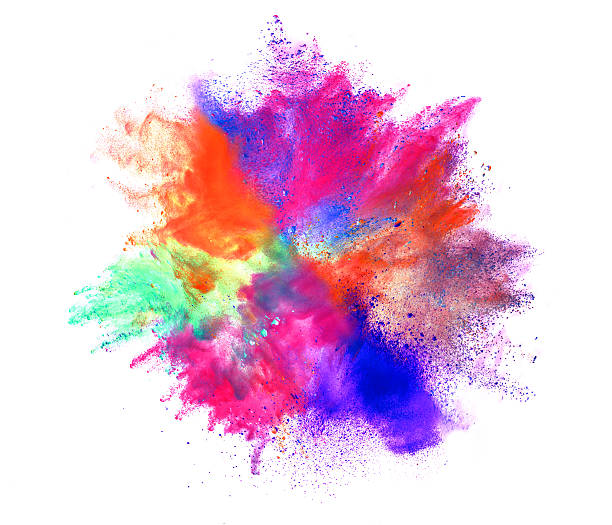 istock Explosion of colored powder on white background 531705780