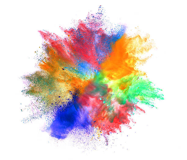 istock Explosion of colored powder on white background 531705854