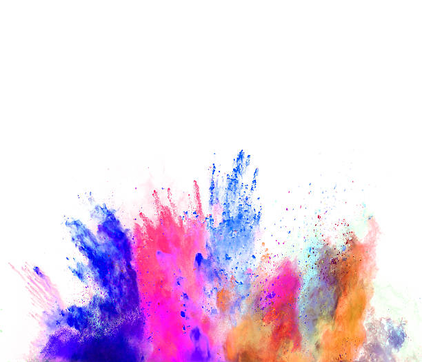 istock Explosion of colored powder on white background 531705930