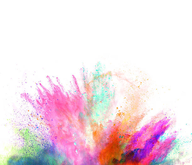 istock Explosion of colored powder on white background 531706006