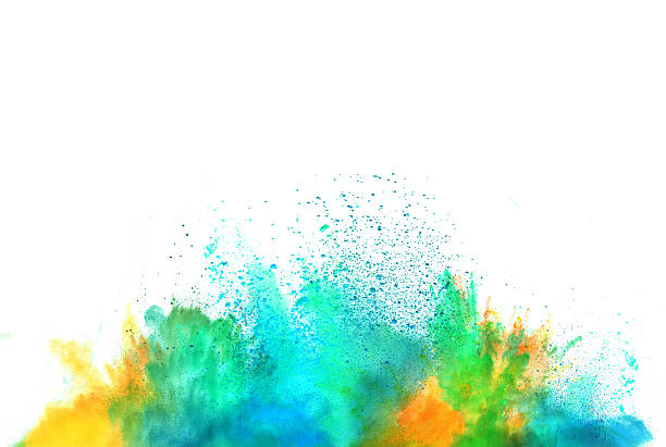 istock Explosion of colored powder on white background 531706074