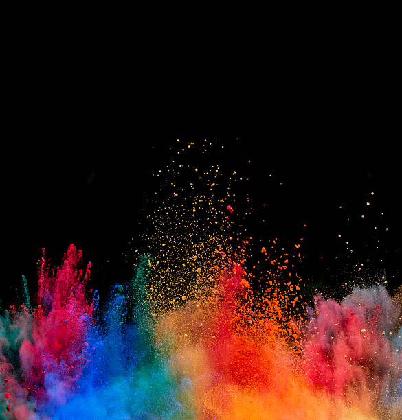 istock Explosion of colored powder on black background 531706400