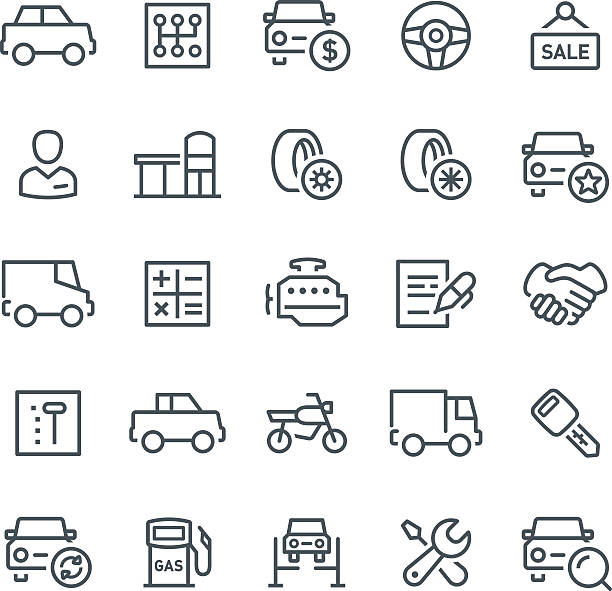 illustrazioni stock, clip art, cartoni animati e icone di tendenza di le icone di servizio auto - truck key