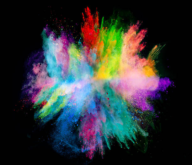 istock Explosion of colored powder on black background 531706710