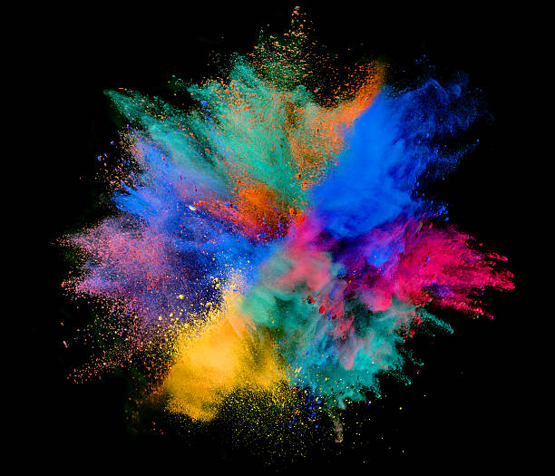 istock Explosion of colored powder on black background 531706866