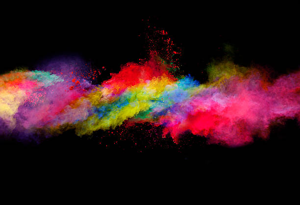 istock Explosion of colored powder on black background 531707022
