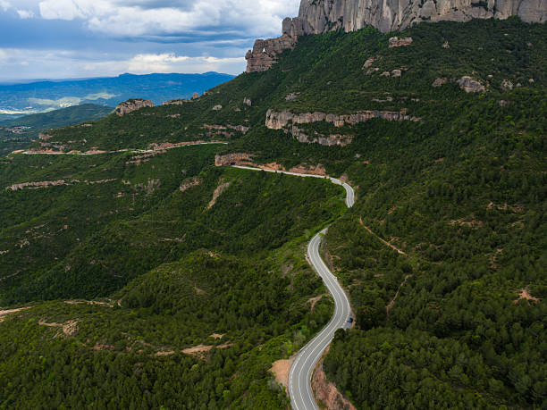 Montserrat. Frares Encantats and Agulles regions as seen from El Montgròs summit. Catalonia.
