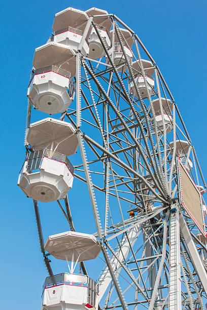 istock white ferris wheel against blue sky background 531708753