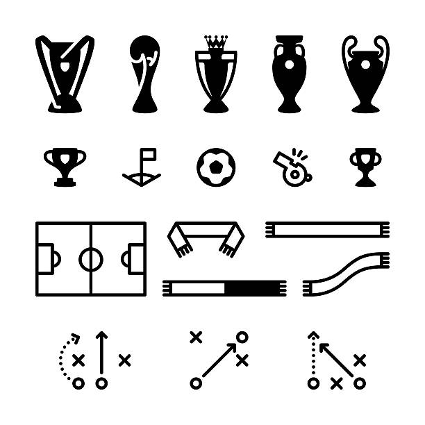 Football Soccer Icon Set vector art illustration