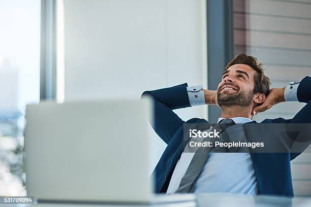 Things Are Finally Going My Way Stock Photo - Download Image Now - Businessman, Laptop, Happiness