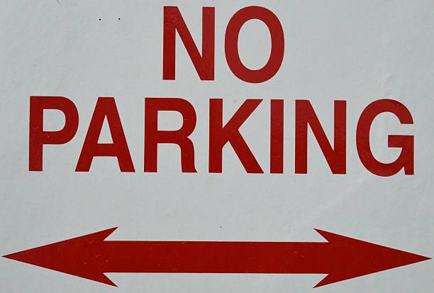 istock Poster red and white with the initials NO. PARKING 531709746
